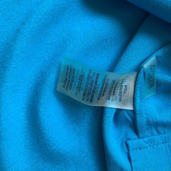 Calvin Klein Women's Draped Blouse Top Short Sleeve Blue Plus Size 1X - Picture 15 of 15